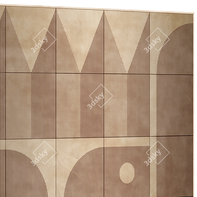 Luxury Metallic Wall Art Piece 3D model image 2