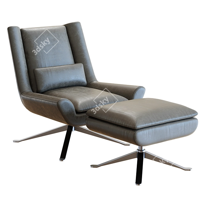 Luxury Restoration Hardware Luke Leather Chair 3D model image 1