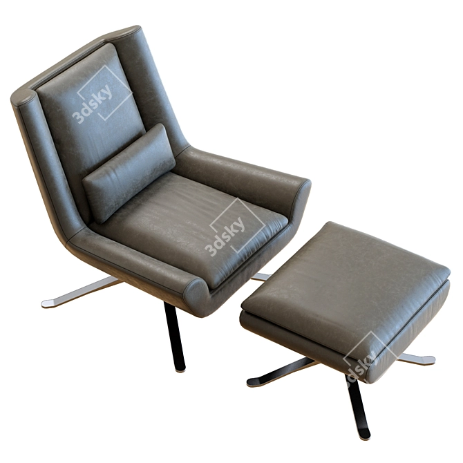 Luxury Restoration Hardware Luke Leather Chair 3D model image 2