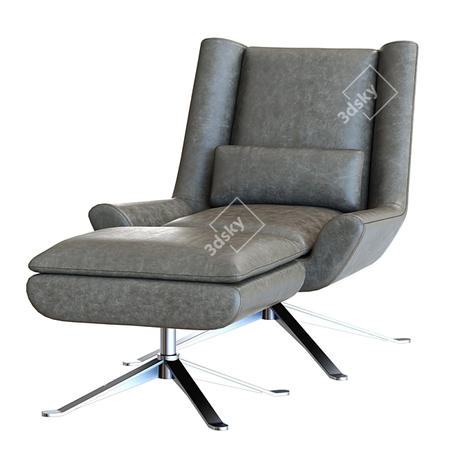 Luxury Restoration Hardware Luke Leather Chair 3D model image 3