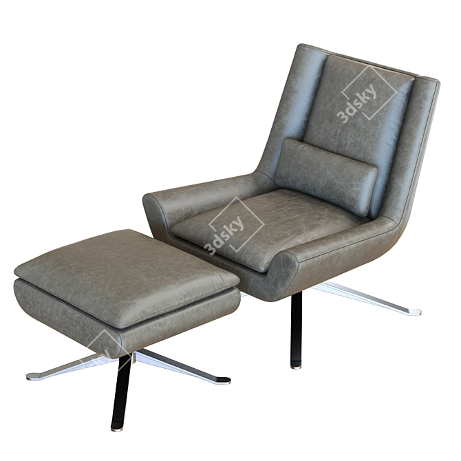 Luxury Restoration Hardware Luke Leather Chair 3D model image 4