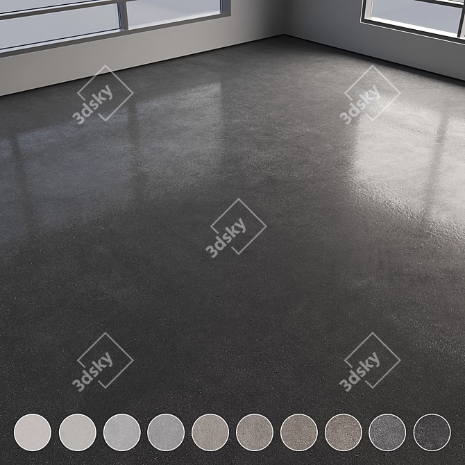 Polished Seamless Concrete Floor 3D model image 1