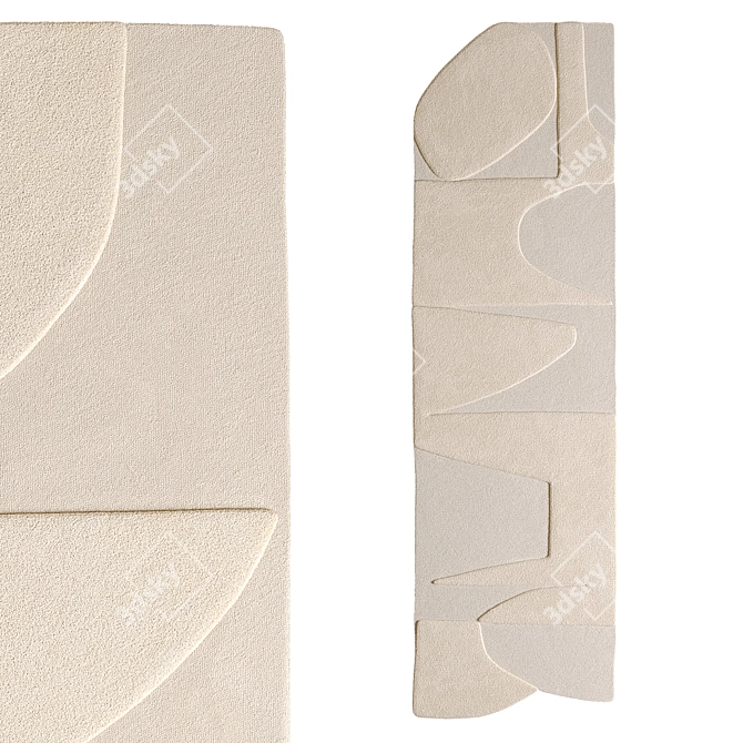 Hand-Tufted Petra Wool Rug 3D model image 3