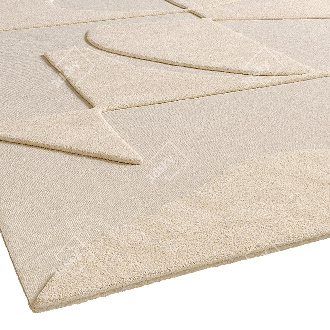 Hand-Tufted Petra Wool Rug 3D model image 6