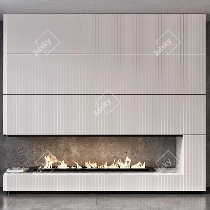 Title: No5 Contemporary Fireplace 3D model image 1