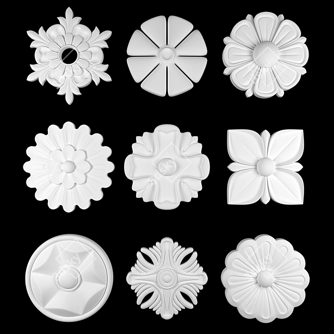 Elegant Ornament Element Pack 09 3D model image 2