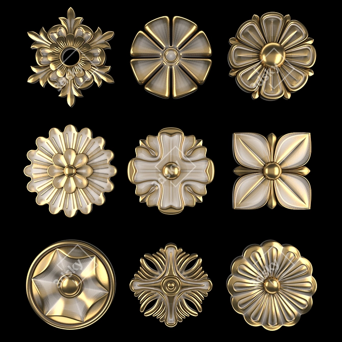 Elegant Ornament Element Pack 09 3D model image 3