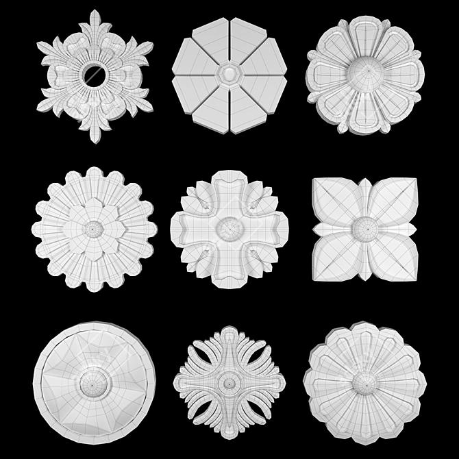 Elegant Ornament Element Pack 09 3D model image 4