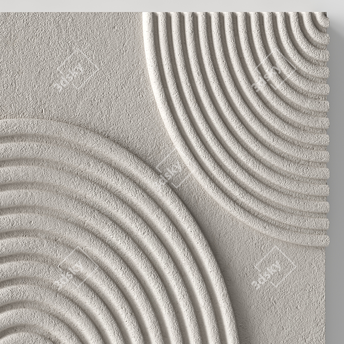 Stone Relief Artwork Wall Decor 3D model image 2