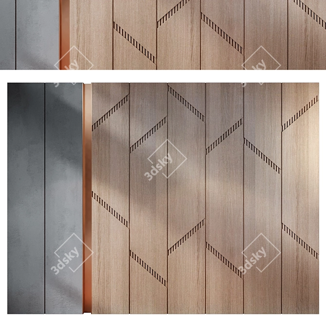 Modern 3D Wall Panel Decor 3D model image 1