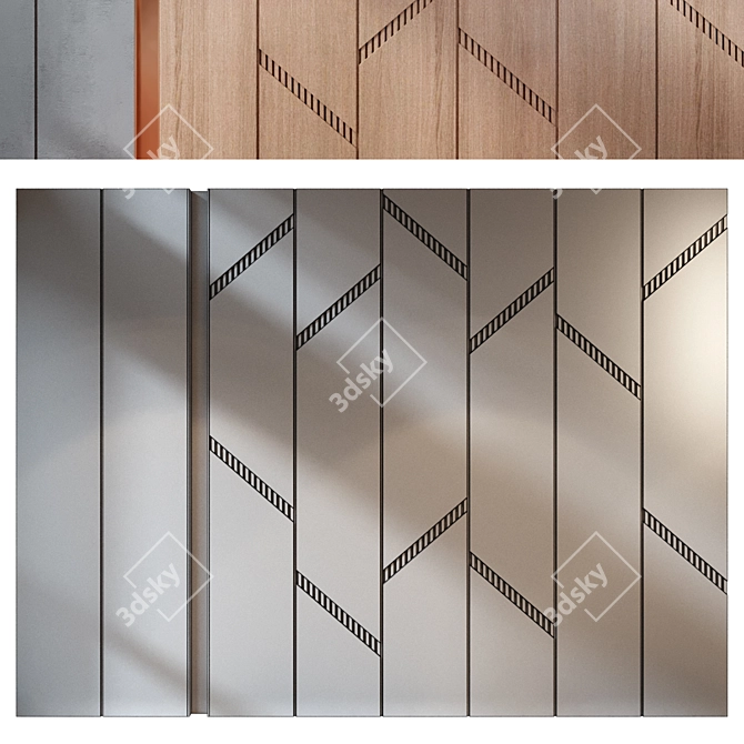 Modern 3D Wall Panel Decor 3D model image 2