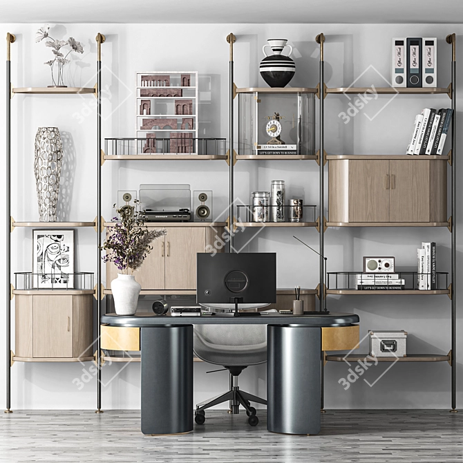 Modern Office Furnishings Set 3D model image 1