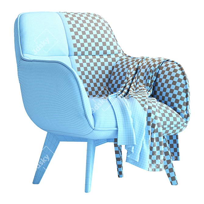 Modern 2016 Noah Armchair Model 3D model image 7