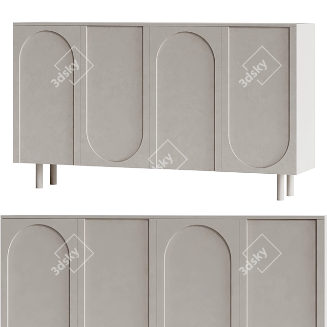 Adjustable Shelving Buffet Sideboard 3D model image 3