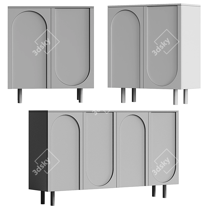 Adjustable Shelving Buffet Sideboard 3D model image 6