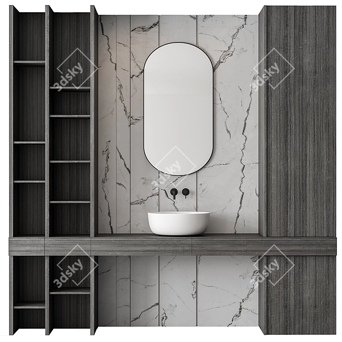 Stone Wall Bathroom Set - 52 3D model image 1