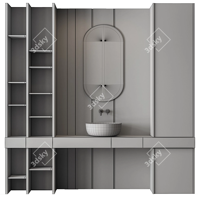 Stone Wall Bathroom Set - 52 3D model image 4