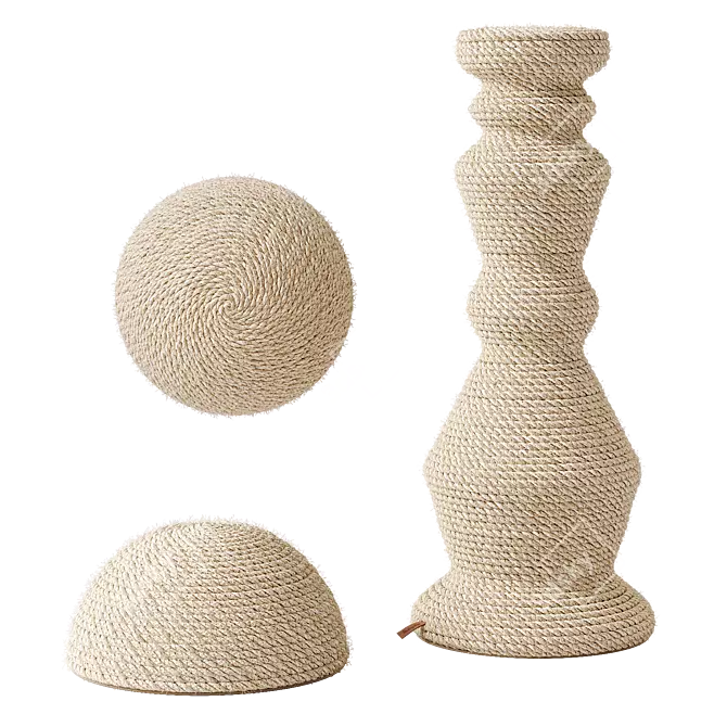 Sisal Rope Cat Scratcher Stand 3D model image 2