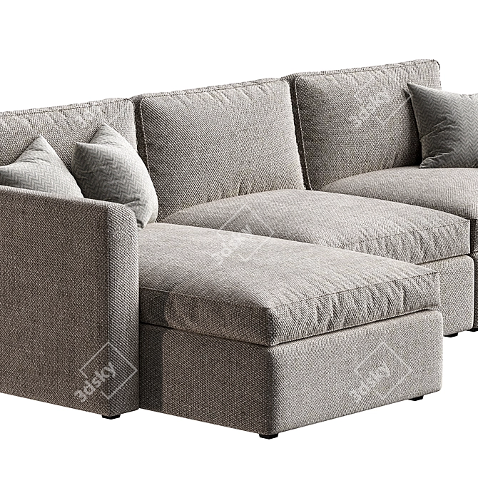  Broderick Charcoal Sectional Sofa 3D model image 3