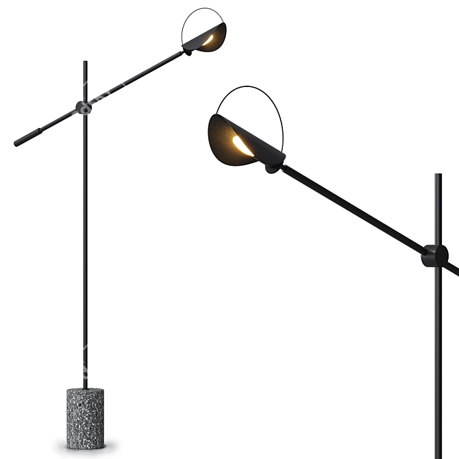 Elegant Floor Lamp LouvreHome 3D model image 1