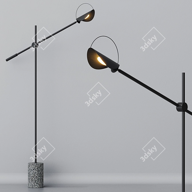 Elegant Floor Lamp LouvreHome 3D model image 5