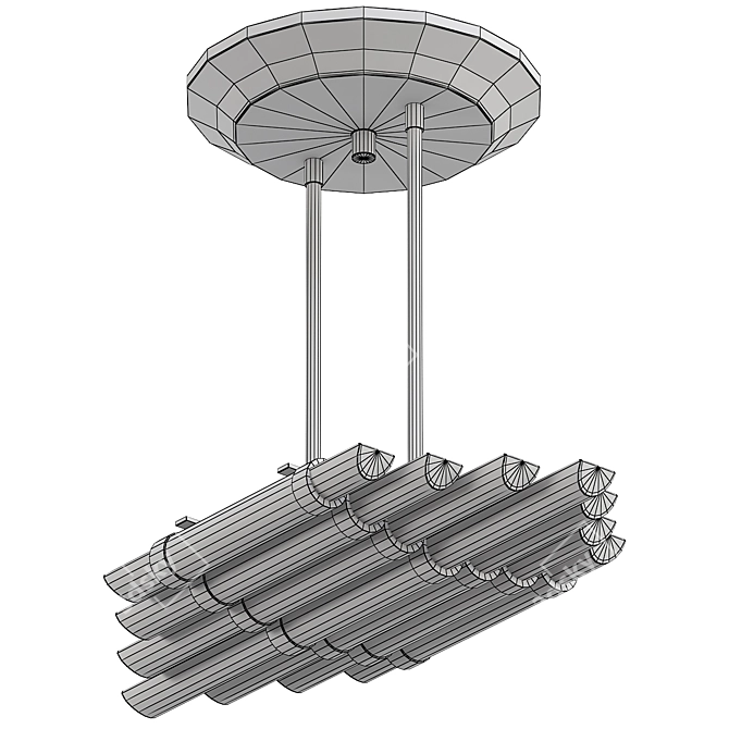 Modernist Fitted Glass Chandelier 3D model image 3