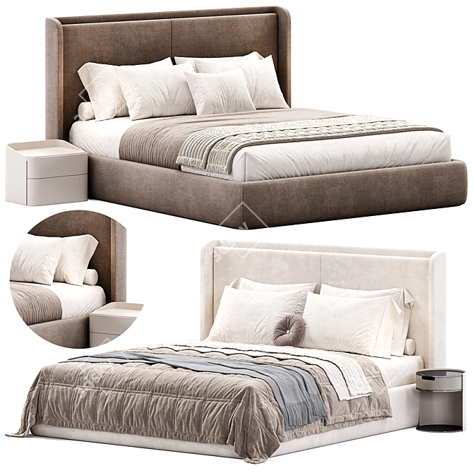 Elegant Porto Bed by Stylishclub 3D model image 1