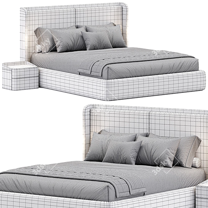 Elegant Porto Bed by Stylishclub 3D model image 4