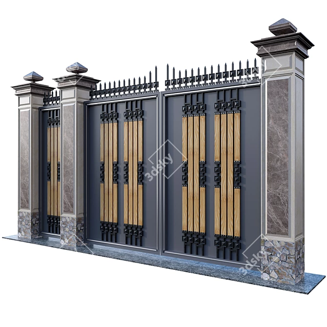 Metal Gate Model 3D model image 1