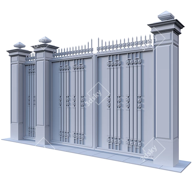 Metal Gate Model 3D model image 3