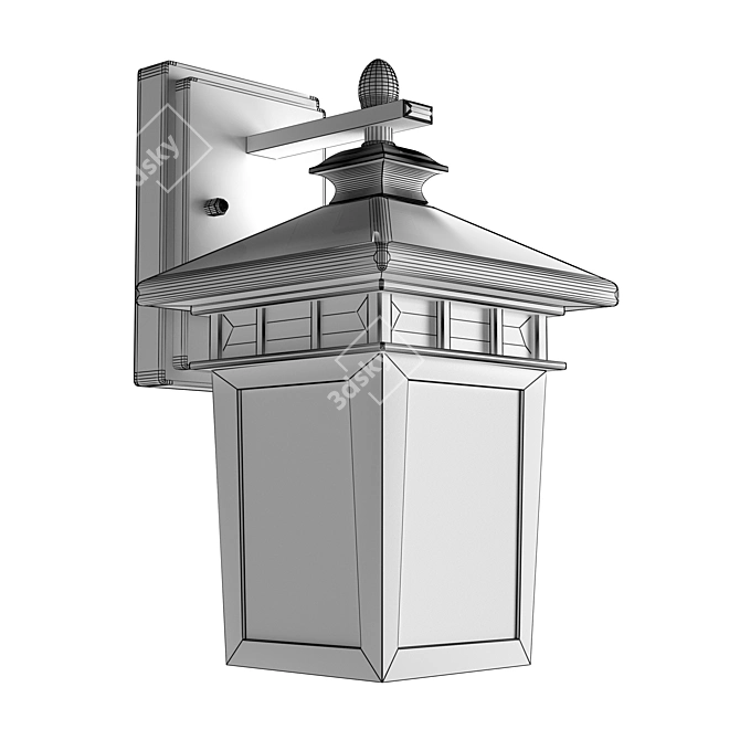 Colonial Wall Mount Exterior Light 3D model image 4