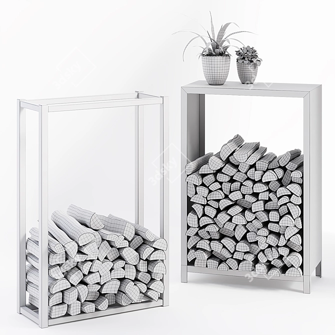  Metal Firewood Storage Racks 3D model image 5