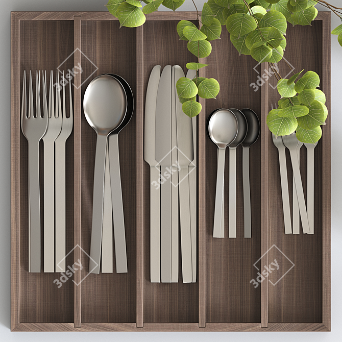 Modern Table Set Corona Vray 3D model image 4