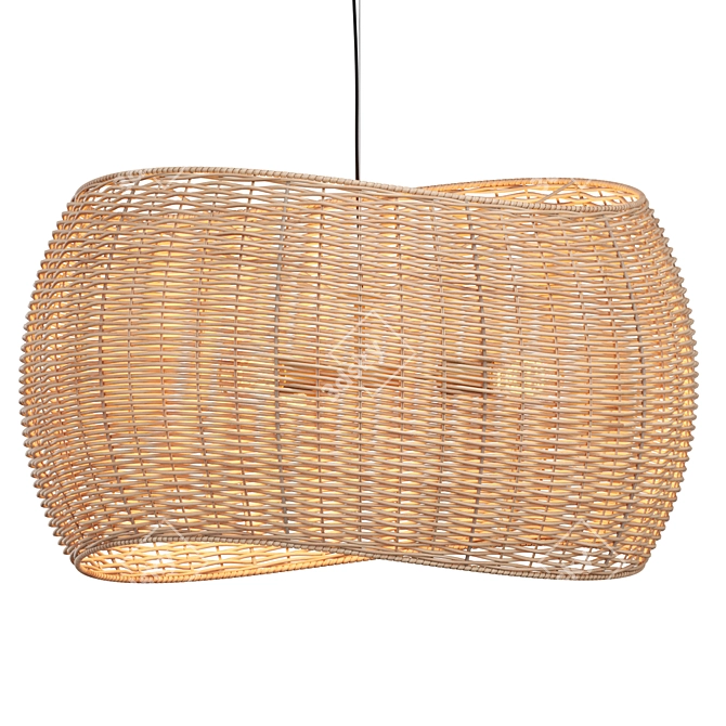  Crate & Barrel Althea Wicker Chandelier 3D model image 1