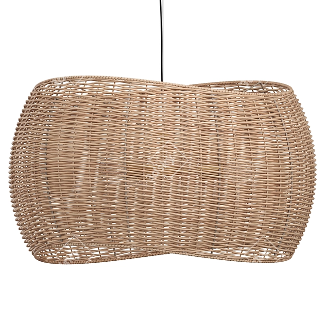  Crate & Barrel Althea Wicker Chandelier 3D model image 2