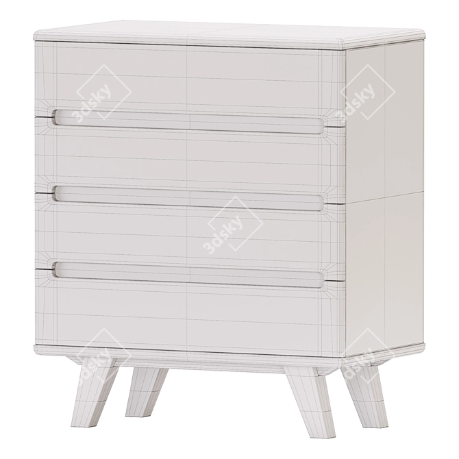 Contemporary Graphite Chest Drawers 3D model image 4