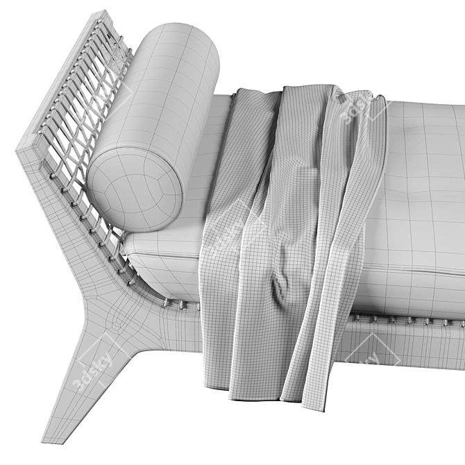 Symmetrical Dynamic Knoll Klismos Sofa 3D model image 6