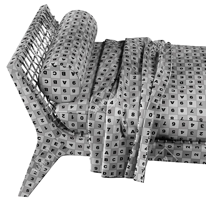 Symmetrical Dynamic Knoll Klismos Sofa 3D model image 7