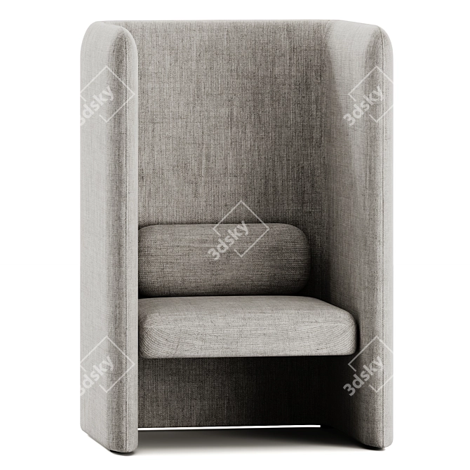 Modern High-Back Fabric Armchair 3D model image 1