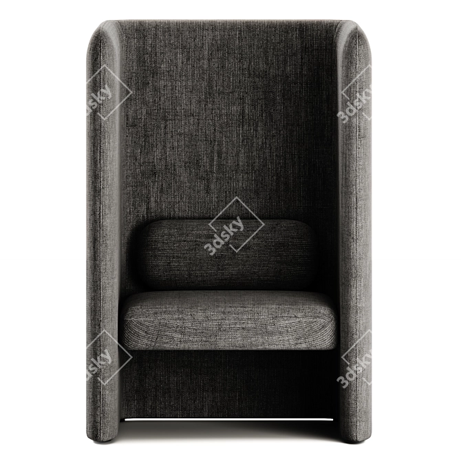 Modern High-Back Fabric Armchair 3D model image 2