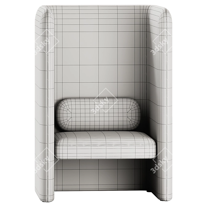 Modern High-Back Fabric Armchair 3D model image 5