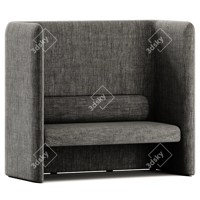 Modern High-Back Double Armchair 3D model image 1