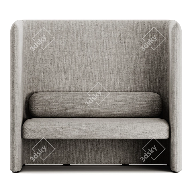 Modern High-Back Double Armchair 3D model image 2