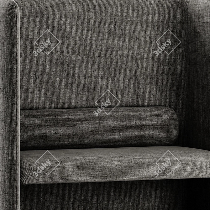 Modern High-Back Double Armchair 3D model image 3