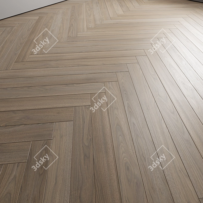 Versatile Oak Parquet Flooring Kit 3D model image 3