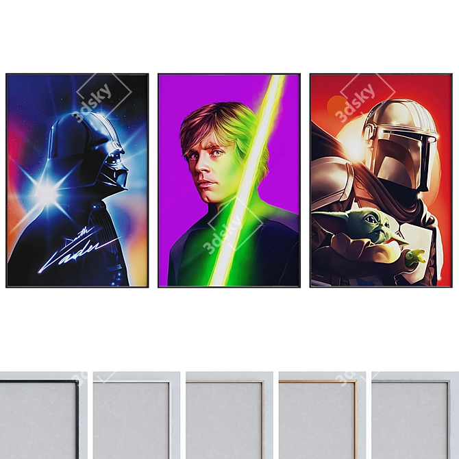 Star Wars Character Poster Frames 3D model image 1