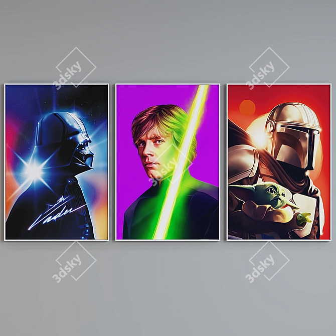 Star Wars Character Poster Frames 3D model image 2