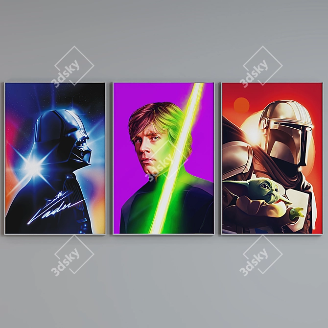 Star Wars Character Poster Frames 3D model image 3