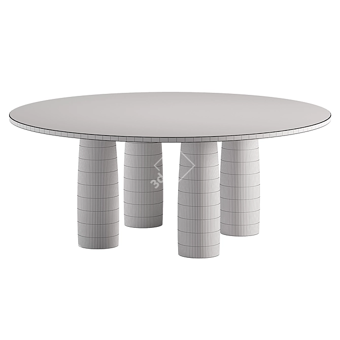 Elegant Teak Dining Table Design 3D model image 2