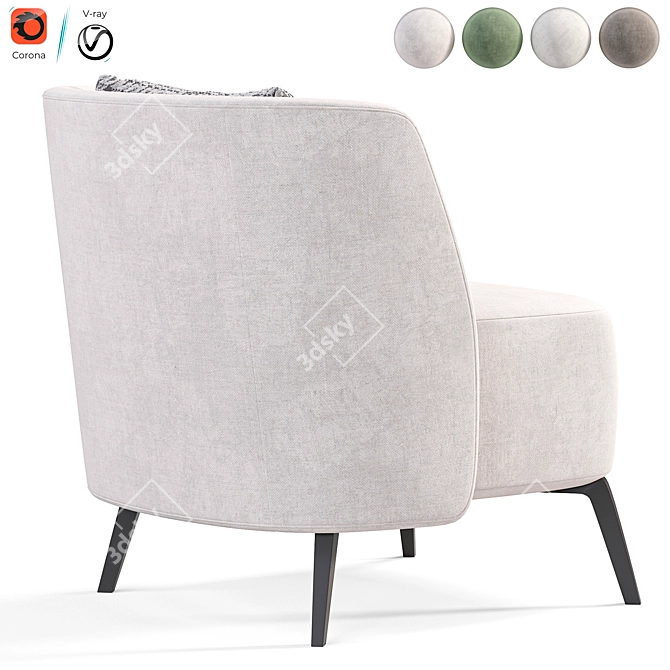 Poliform Sunday Armchair: Modern Elegance 3D model image 2